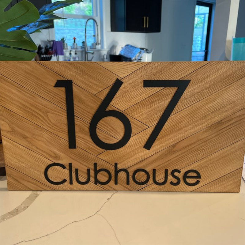 Square House Address Sign Home Decor