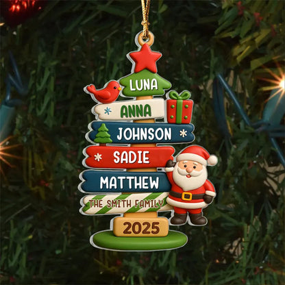 Cute Festive Christmas Tree Ornament With Santa