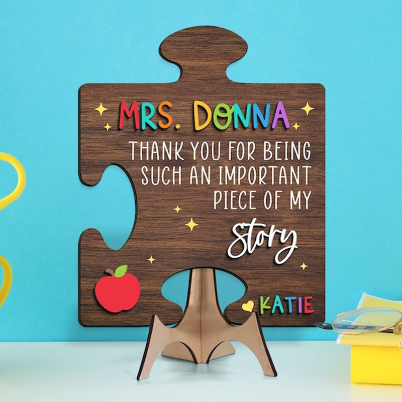 Personalized 3D Teacher Plaque, Teacher Appreciation Sign