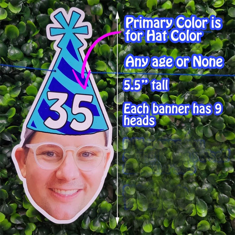 Birthday Head Banner, Personalized Face Decor