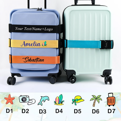 Personalised Luggage Strap,Suitcase Luggage Belt With Your Text