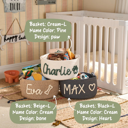 Personalized Basket | Pet Toy Box | Dog Toy Basket