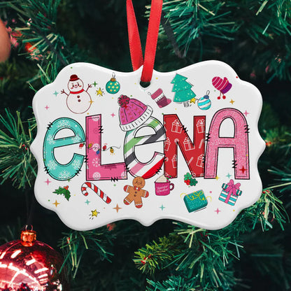 Personalized Christmas Ornaments, Custom Kid Name Ornament