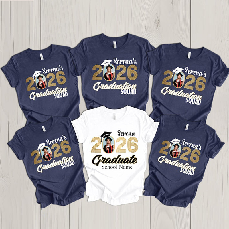 Photo Graduation 2026 Shirts,Custom Graduation T-Shirt