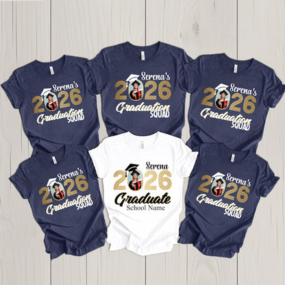 Photo Graduation 2026 Shirts,Custom Graduation T-Shirt