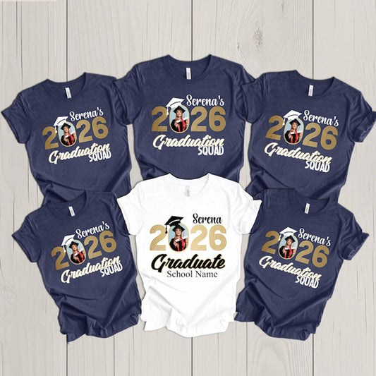Photo Graduation 2026 Shirts,Custom Graduation T-Shirt