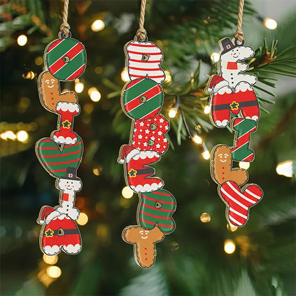 Text Christmas Gingerbread for Man & Snowman Hanging Pendant