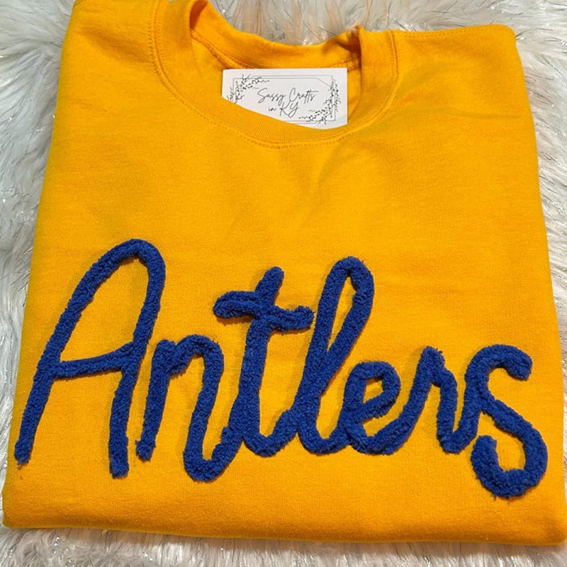 Custom Chenille Sweatshirt, Custom Yarn Sweatshirt