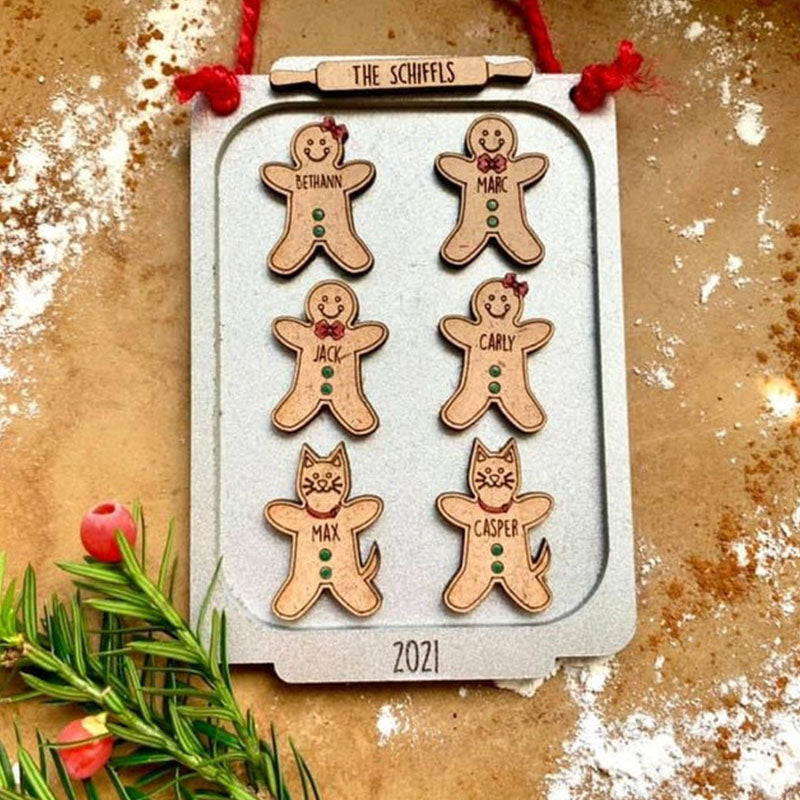 Personalized Cookie Christmas Ornament Gingerbread  Family Ornament Cute Ornament