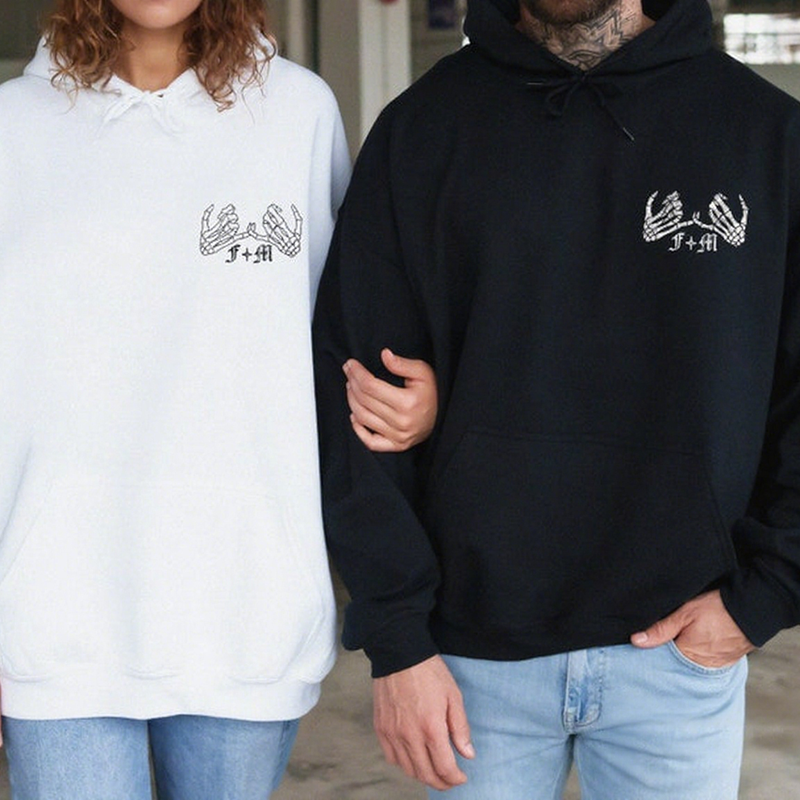 Customized couple's unisex hoodies