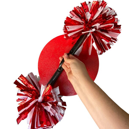 Personalized Volleyball Cheerstick – Custom Wooden Pom-Pom Spirit Sign