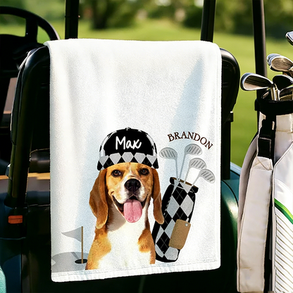 Custom Pet Golf Towel with Pet Photo, Personalized Dog Towels