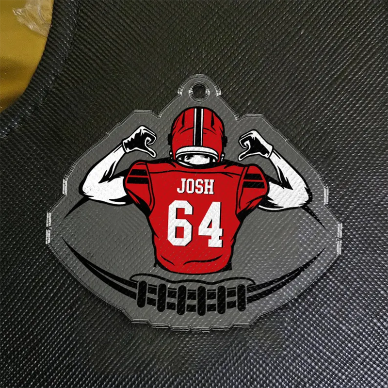 Personalized Football Bag Tag, Custom Name Keychain