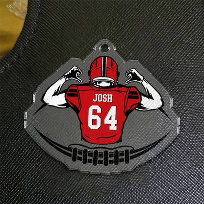 Personalized Football Bag Tag, Custom Name Keychain
