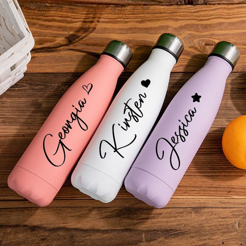 Personalized Sports Water Bottle Bridesmaid Gift Custom Insulated Bottle