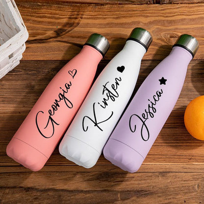 Personalized Sports Water Bottle Bridesmaid Gift Custom Insulated Bottle