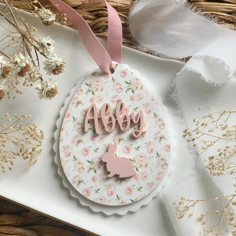 Scalloped Easter Egg Basket tag