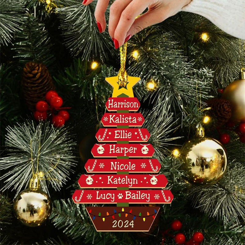 Custom Christmas Tree Ornament with Family Names, Family Christmas Ornament