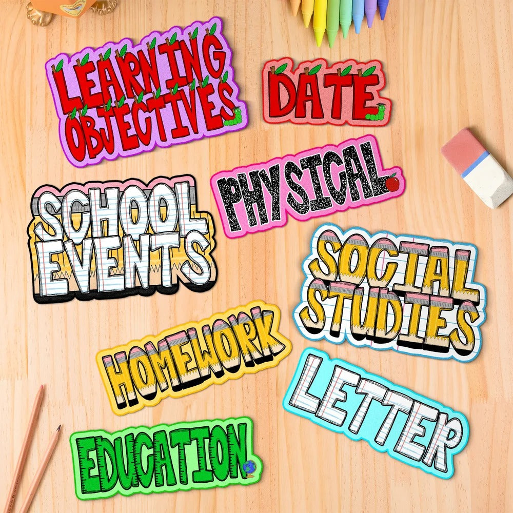 Personalized Cute Notebook Pencil Teacher Elements Letter