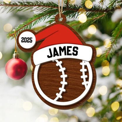 Personalized Sports Christmas Ornament, Custom Name Ornament
