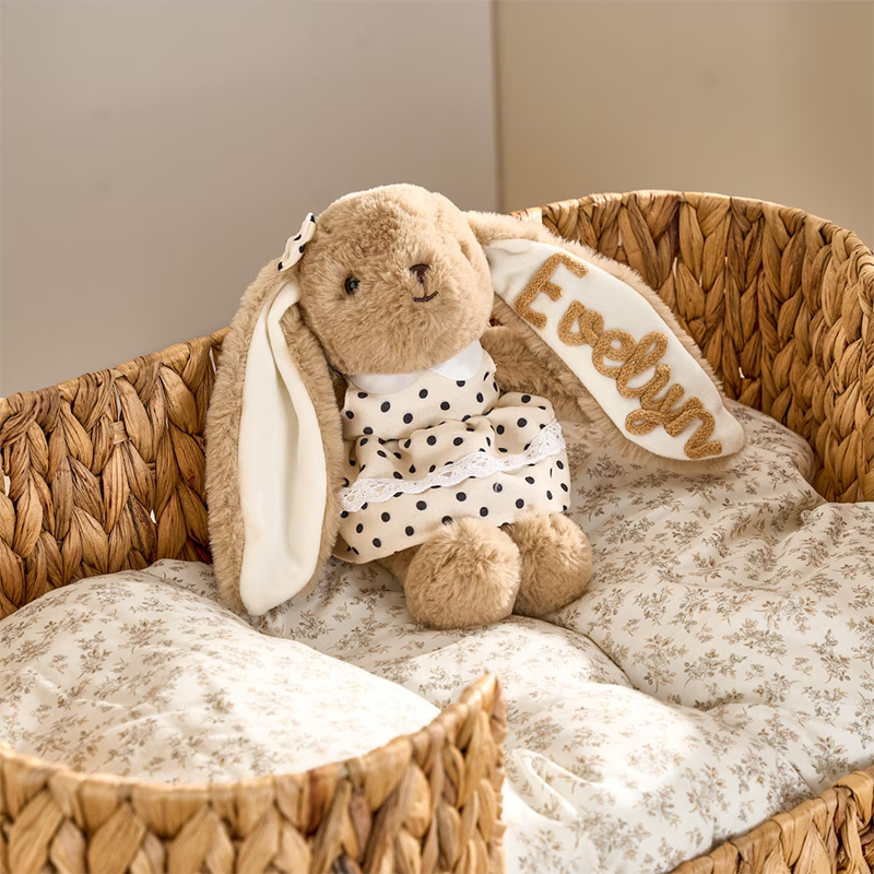 Personalized Embroidered Bunny Plush Baby Gift – Custom Stuffed Rabbit