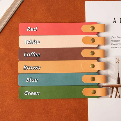 Personalized Leather Bookmark: Custom Engraved Full-Grain Italian Leather