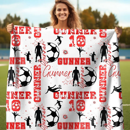 Custom Name Soccer Blanket, Gift for Soccer Player