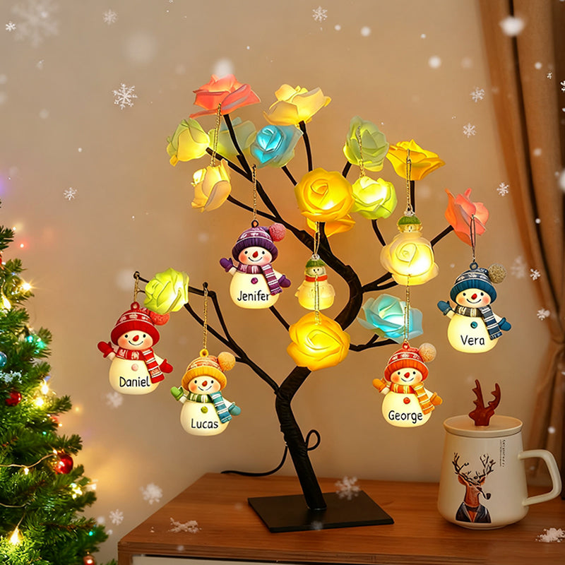 Rose Tree Lamp Colorful Light Up LED Rose Tree Table Lamp