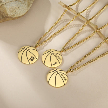 Basketball Necklace Personalized, Custom Basketball Necklace