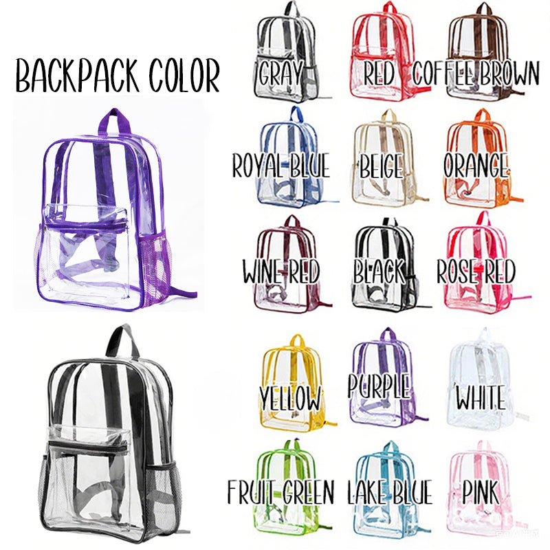 Clear Backpack, Customized Clear backpack with Patches