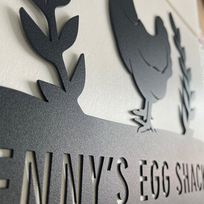 Personalized Chicken Coop Sign Name