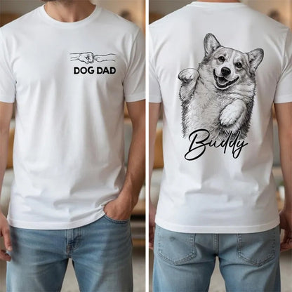 Personalized Dog Dad T-Shirt – Custom Pet Photo & Name