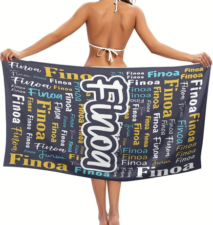 Custom Name Beach Towel 29''x58'' Personalized Name Beach Towel