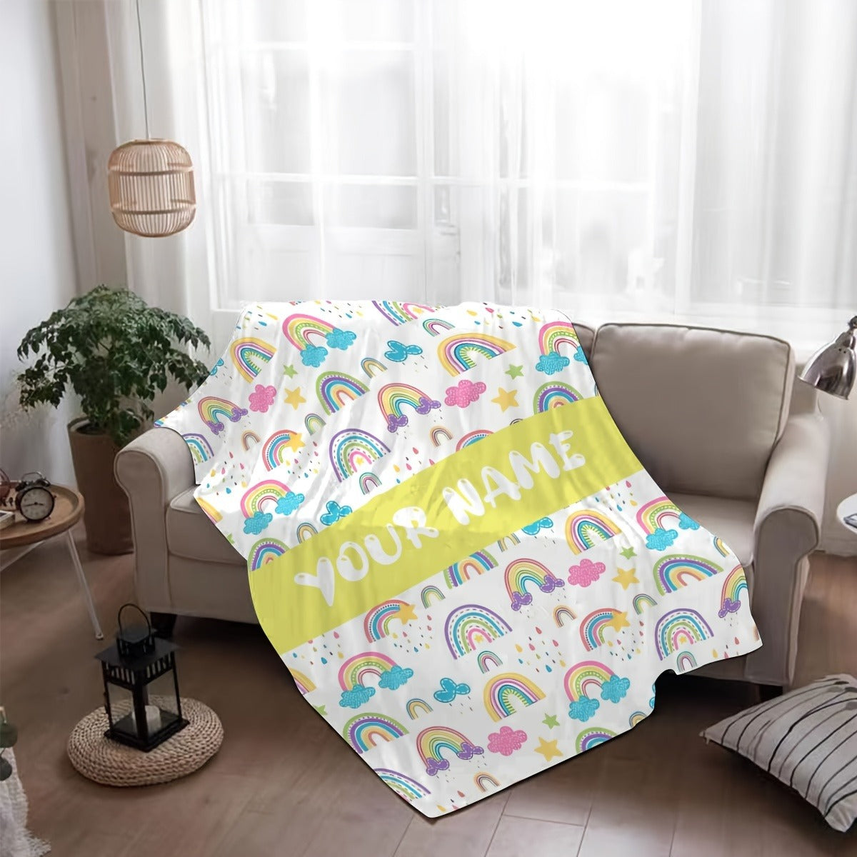Customize Your Own Rainbow Blanket with Text
