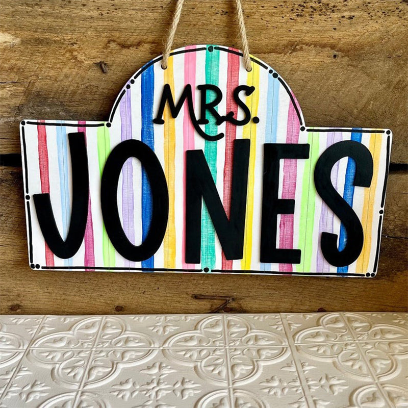 Personalized Teacher Door or Wall Sign, Classroom Sign, 3D or Print Teacher Name Sign