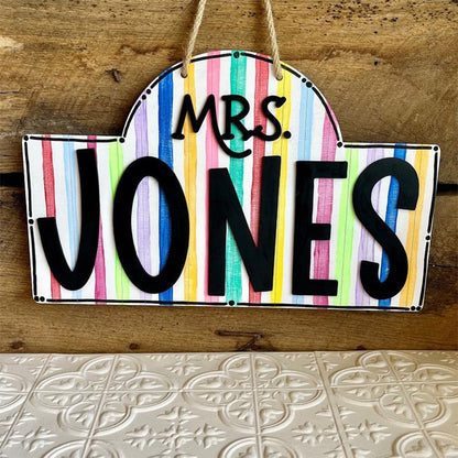 Personalized Teacher Door or Wall Sign, Classroom Sign, 3D or Print Teacher Name Sign