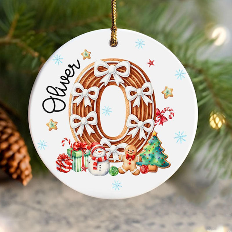 Personalized Gingerbread Alphabet Ornament: