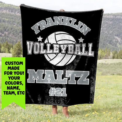 Personalized Volleyball blanket with Name, Senior 2025 Sports blanket