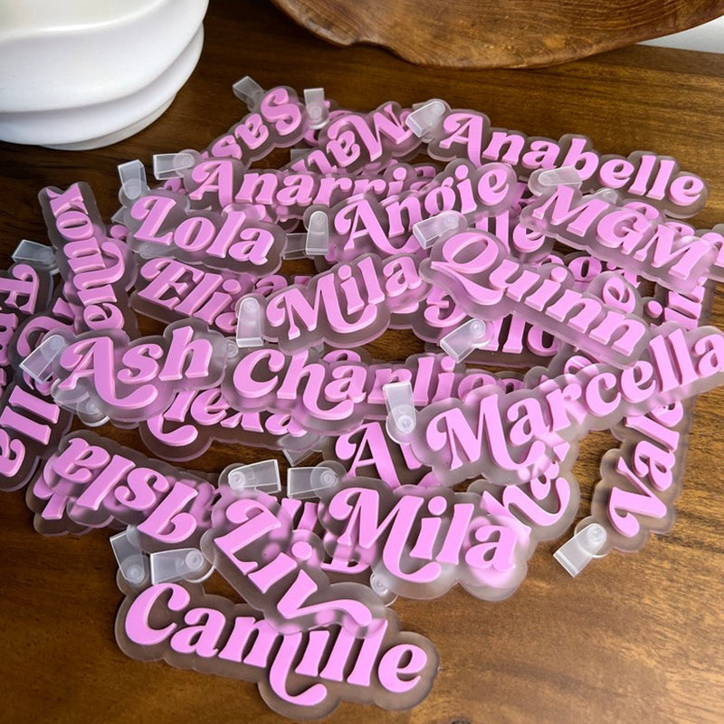Acrylic Name Tag Personalised Keychain