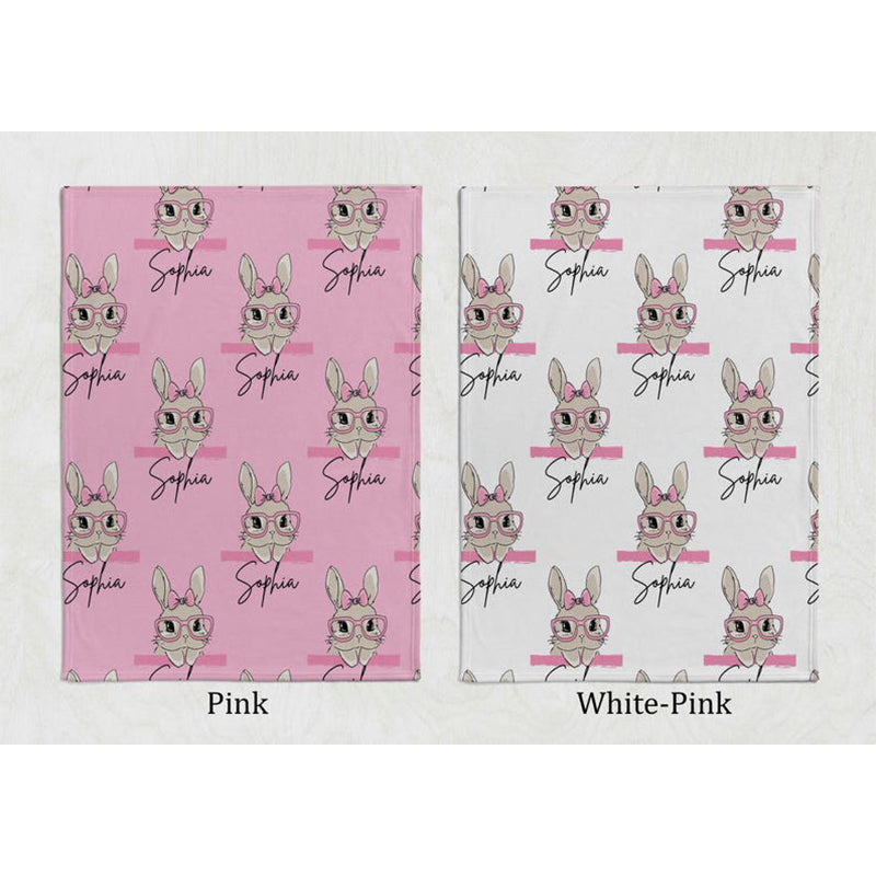Easter Bunny Blanket-Baby Name Blanket-Bunny Baby