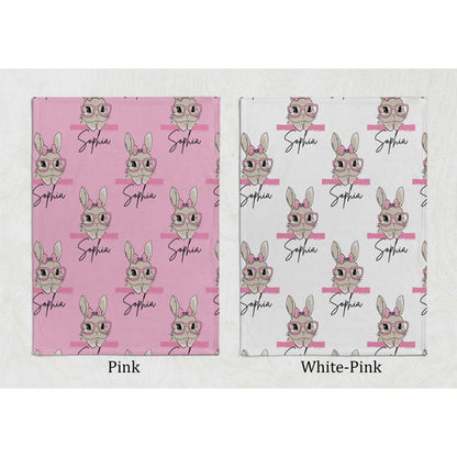 Easter Bunny Blanket-Baby Name Blanket-Bunny Baby