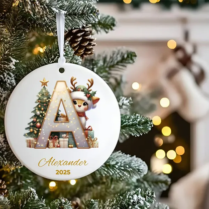 Custom Letter ornament, Christmas Letters Clipart, Christmas Reindeer