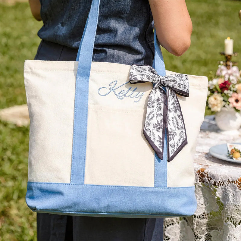 Custom Tote Bag, Bridesmaid Gift, Embroidered Canvas Tote Bag, Beach Bag, Bachelorette Gifts