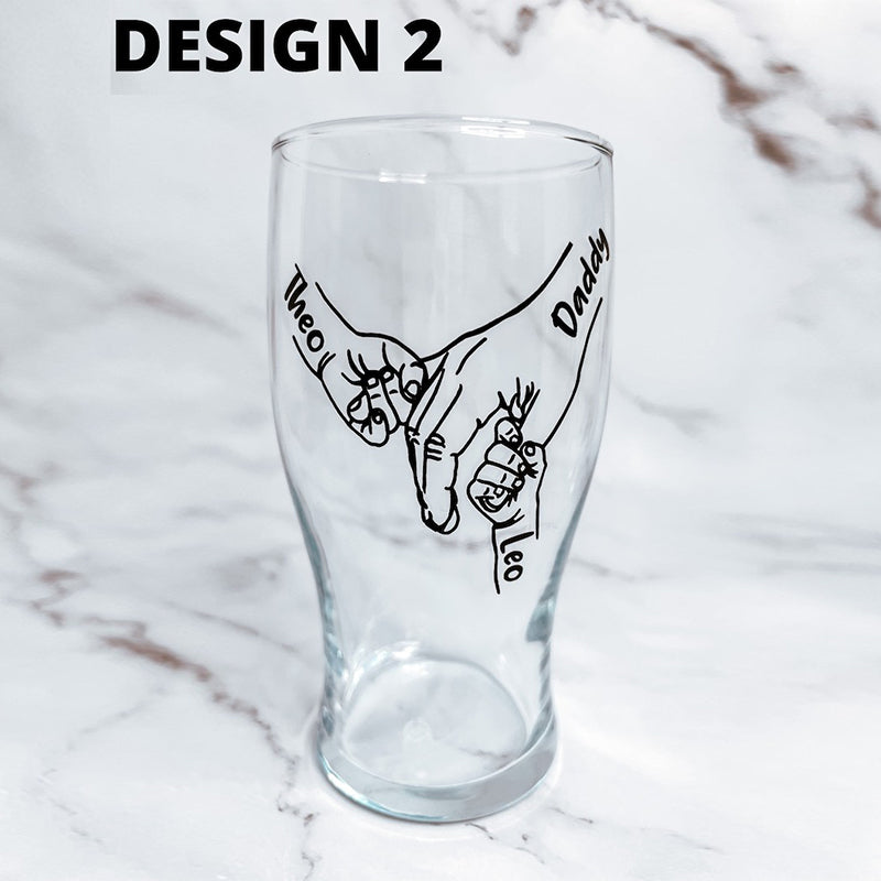 Fathers day personalised beer glass