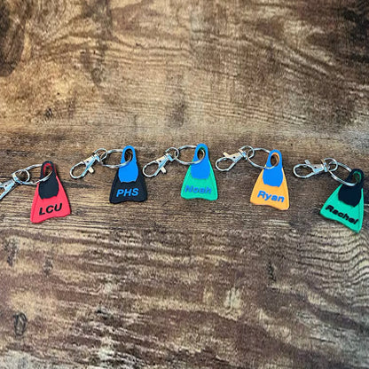 Personalized Swim Fins Keychain | Backpack Tags