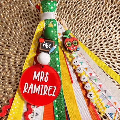Personalized Teacher Keychain | Custom Name Tassel Gift for Teachers