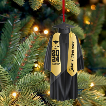 Personalized Graduation Ornament, Color Graduation Gown, School Graduation Ornament Gifts