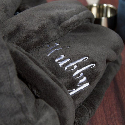 Personalized Robe Custom Birthday Gift for Him Her Custom Name Fleece Robe Gift