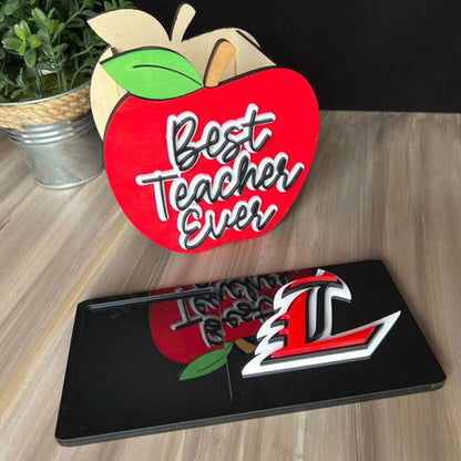 Apple Pen Holder,Teacher Wooden Apple,Personalized Teacher Appreciation Gift, Classmate Gift