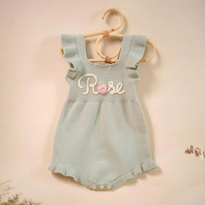 Baby Romper Embroidered| 1st Birthday Outfit Girl Baby Name